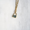 Gold Padlock Pendant Chain Necklace