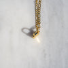Gold Padlock Chain Necklace with Figaro Chain