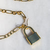 Close Up of Handmade Padlock Chain Necklace
