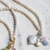 Colored Pastel Pearl Charm Necklace