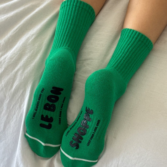 Kelly Green and Black Hugger Tube Socks at Golden Rule Gallery