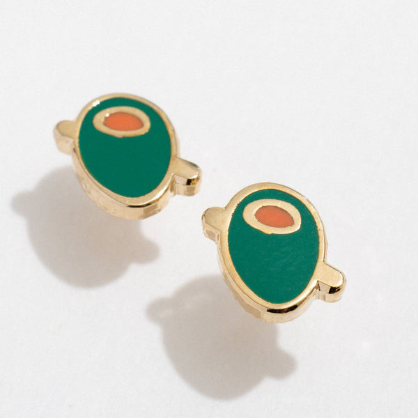 Gold Olive Stud Earrings by Larissa Loden