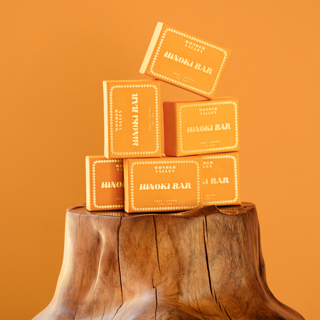 Stack of Hinoki Bar Soap at Golden Rule Gallery