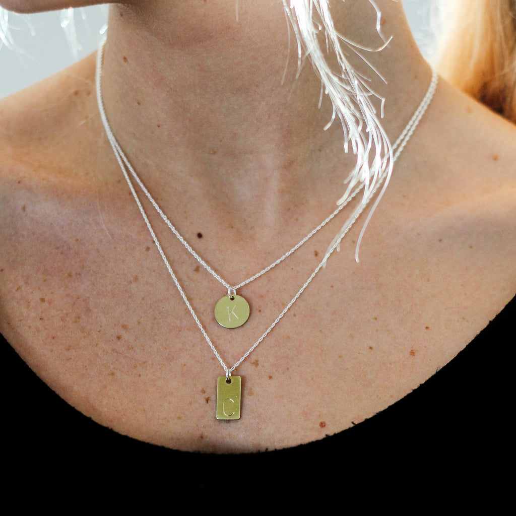 Layered Initial Charm Necklaces