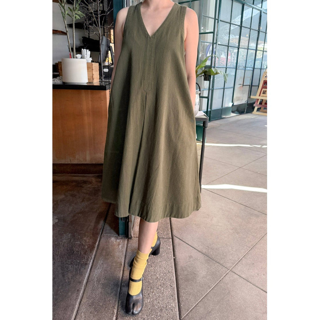 Model in Le Bon Shoppe Camille Dress in Olive