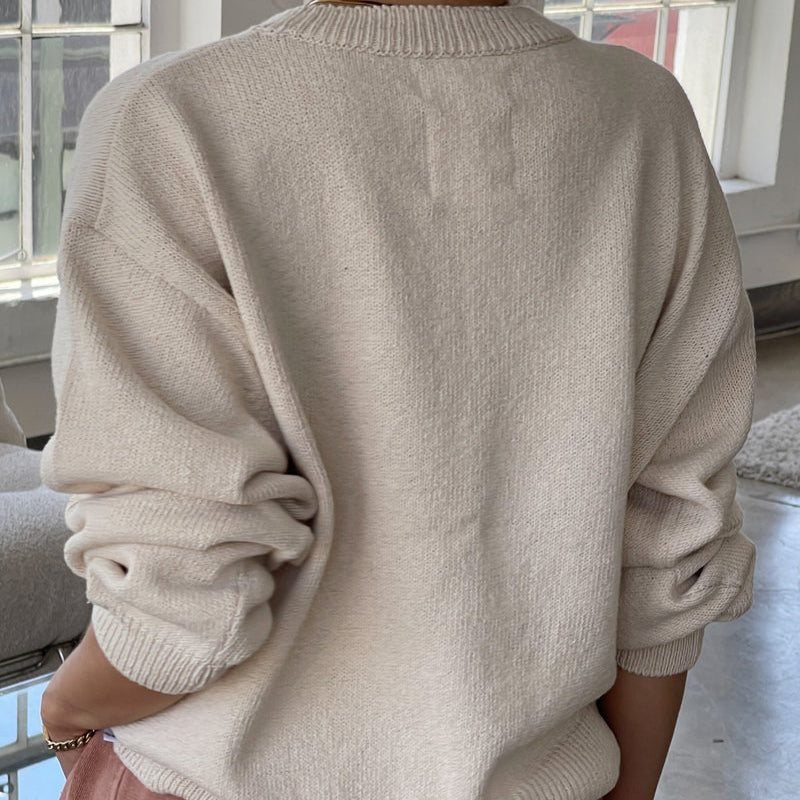 Back of Milo 100% Cotton Sweater by Le Bon Shoppe