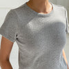 Grey Pointelle Baby Tee by Le Bon Shoppe