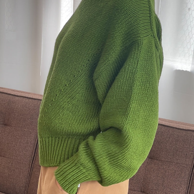 Green Cotton Sweater by Le Bon Shoppe