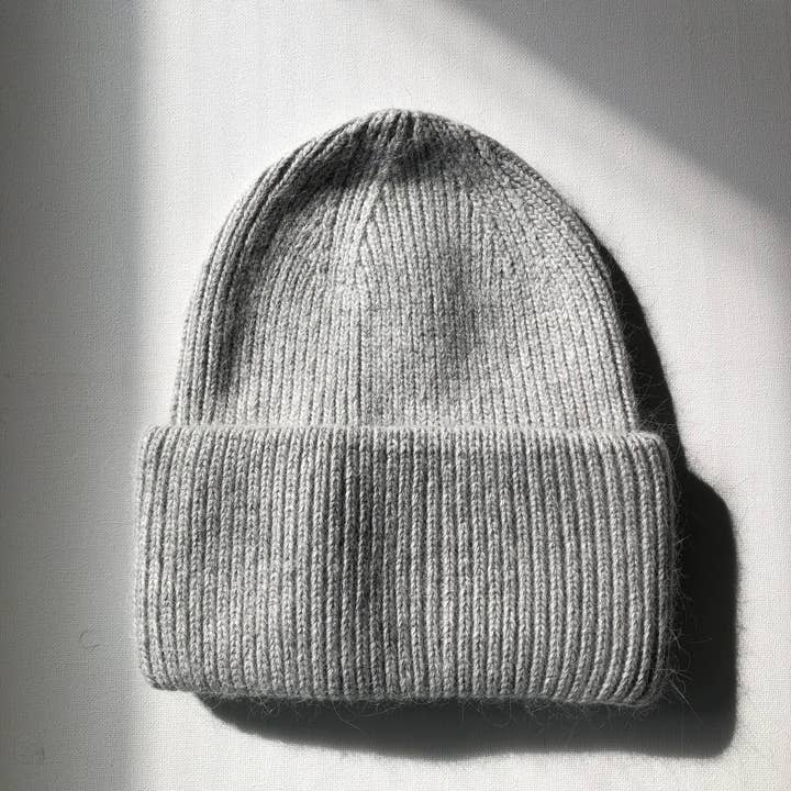 Light Gray Ribbed Beanie 