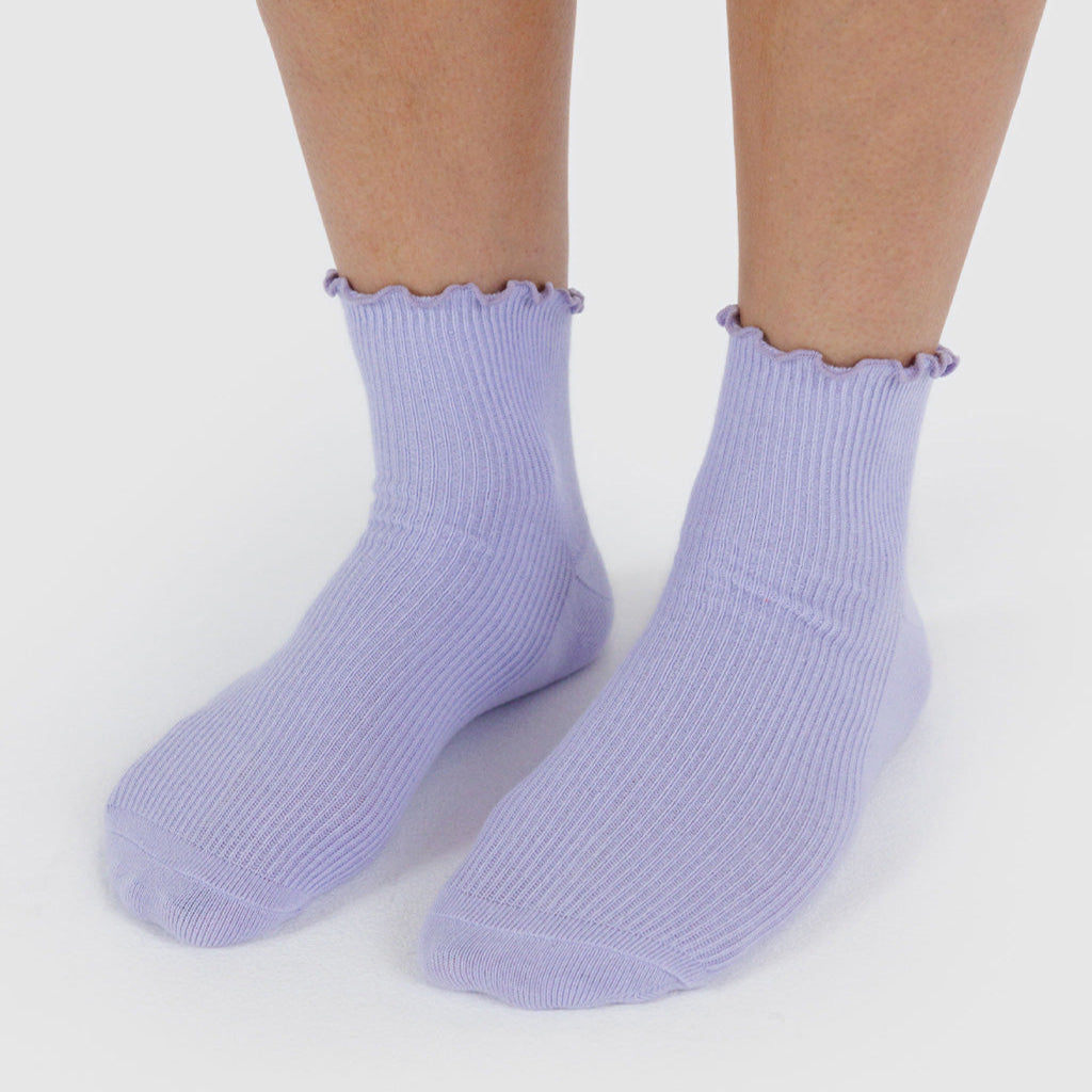 Lavender Baggu Lettuce Edge Socks at Golden Rule Gallery
