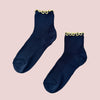 Le Bon Ruffled Socks in Navy at Golden Rule Gallery