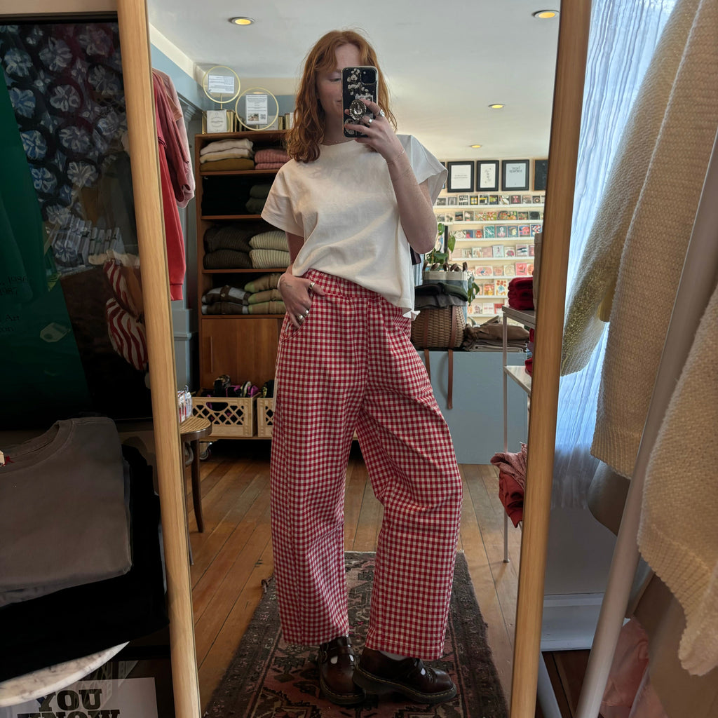 Le Bon Shoppe Cotton Arc Pants in Red Gingham in Excelsior, MN