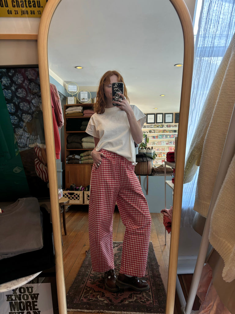 Le Bon Shoppe Cotton Arc Pants in Red Gingham in Excelsior, MN