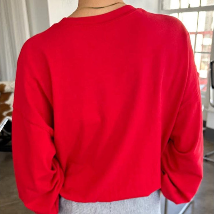 Le Bon Shoppe Cali Jersey Sweatshirt in Chili Red in Excelsior