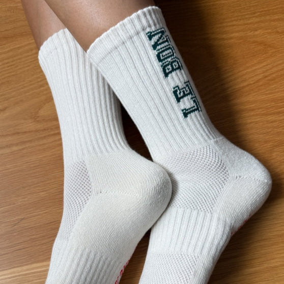 Le Bon Shoppe Canvas Green Preppy Socks at Golden Rule Gallery in Excelsior MN