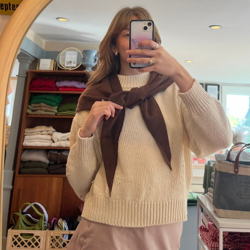 Dark Brown Cashmere Shoulder Shawl