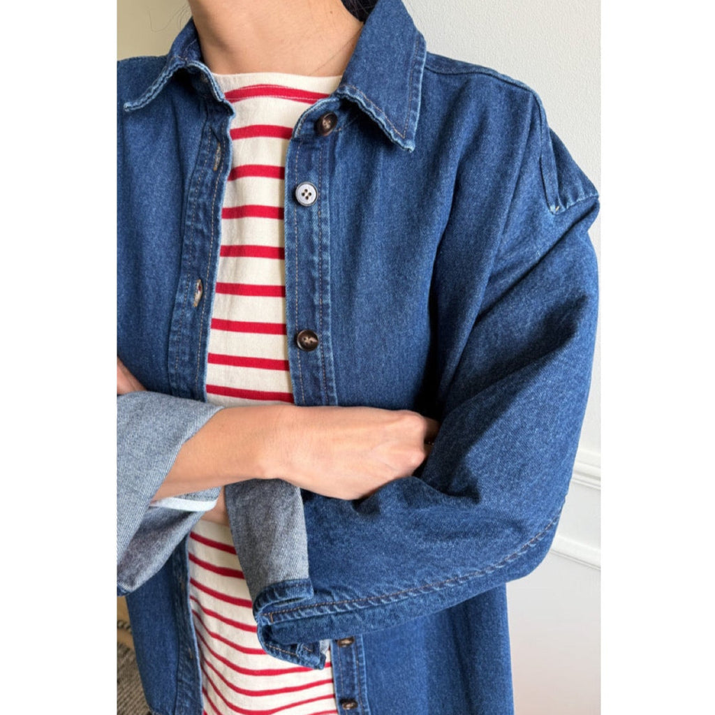 Le Bon Shoppe Dark Denim Button Down at Golden Rule Gallery