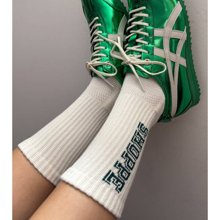 Le Bon Shoppe Preppy Branded Socks Styles with Sneakers at Golden Rule Gallery