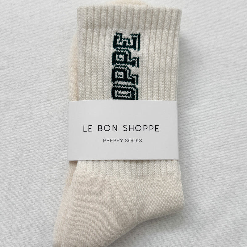 Le Bon Shoppe Preppy Socks Green Canvas at Golden Rule Gallery