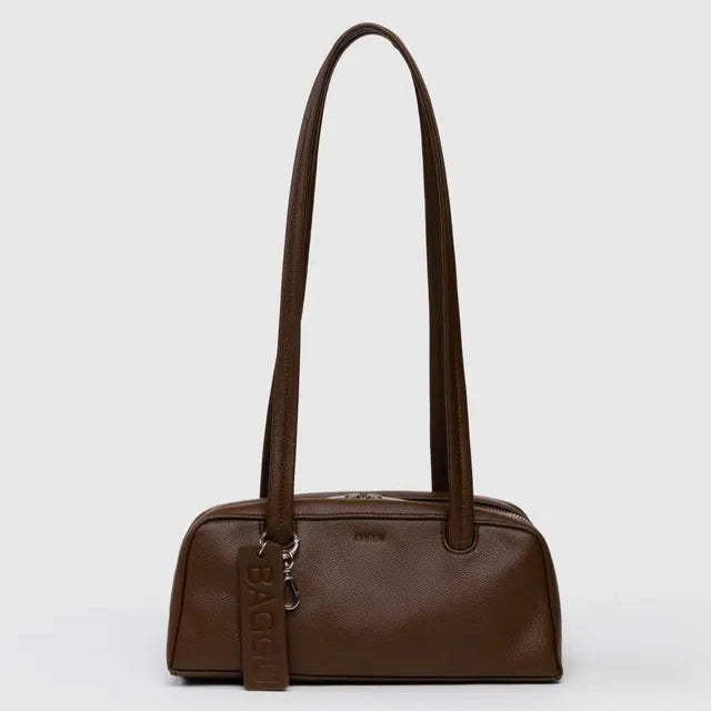 Leather Small Bowler Bag in Brown by Baggu at Golden Rule Gallery