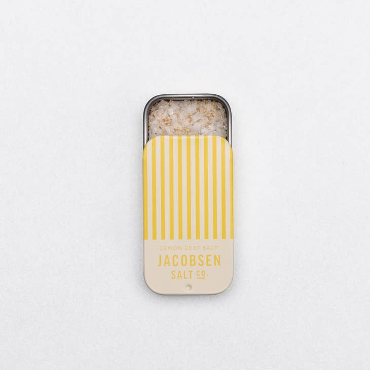 Lemon Zest Infused Salt Slide Tin by Jacobsen Salt Co Golden Rule Gallery