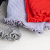 Lettuce Edge Ruffle Socks By Baggu in Grey Lavender and Red at Golden Rule Gallery