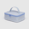 Light Blue Gingham Baggu Small Cosmetic Case for Makeup at Golden Rule Gallery