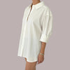 White Oversized Relaxed Button Down Long Sleeve Shirt