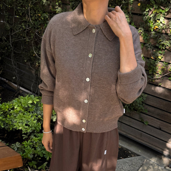 Frappe Brown Lou Cashmere Cardigan