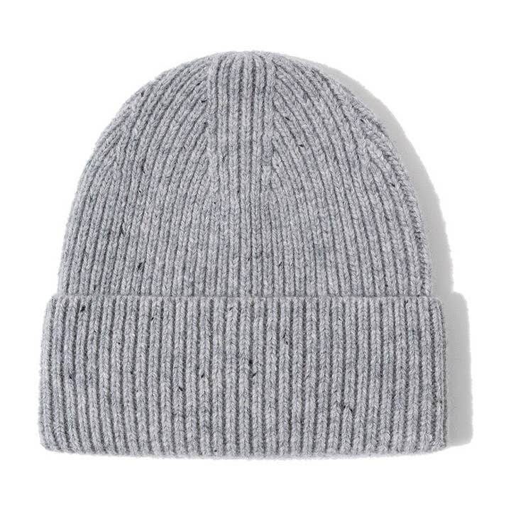 Merino Wool Dark Grey Beanie Hat