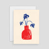 Red Vase Plant Greeting Card