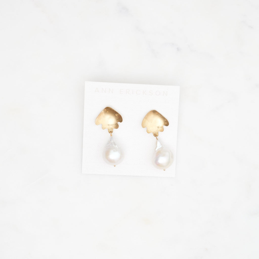 Pair of Handmade Pearl Drop Earrings Made in Minneapolis
