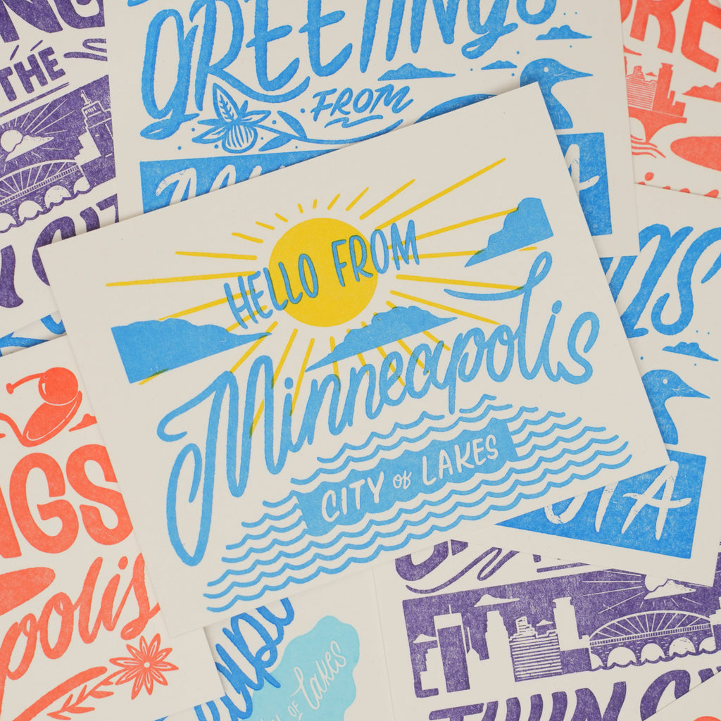Hello From Minneapolis City of Lakes Postcard