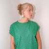 Chérie Tee in Green and White Stripe By Le Bon Shoppe