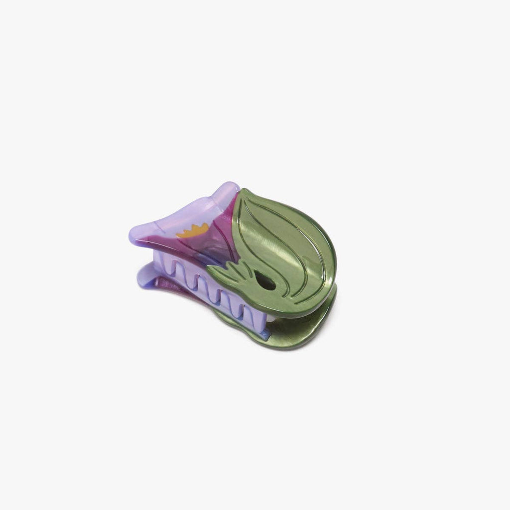 Small Purple Morning Glory Flower Hair Claw Clip
