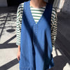 Mable Dress in Blue Denim on Model