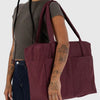 Mahogany Brown Large Cloud Carry On Shoulder Bag by Baggu at Golden Rule Gallery in Excelsior