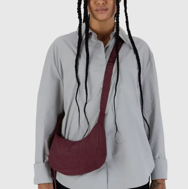Mahogany Small Nylon Crescent Bag Crossbody by Baggu at Golden Rule Gallery