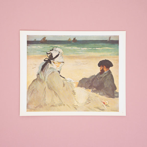 Vintage 1950s Manet “On the Beach” Swiss Art Print