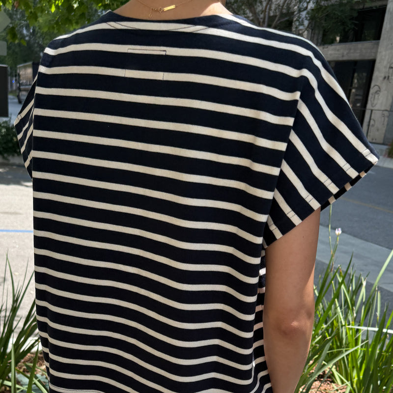 Le Bon Shoppe Manon Tee in White Stripe on Navy