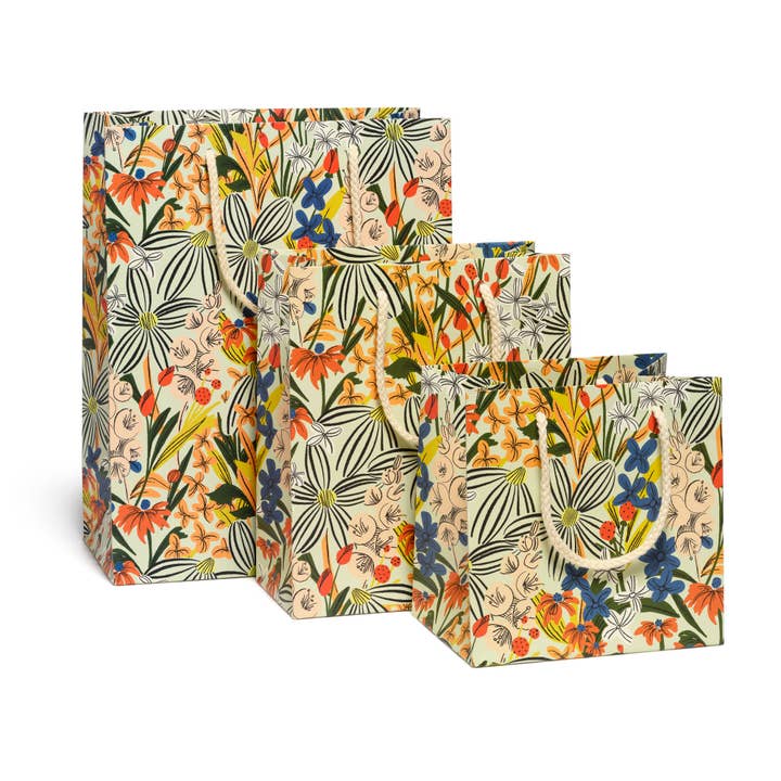 Many Sizes Striped Florals Gift Bag at Golden Rule Gallery
