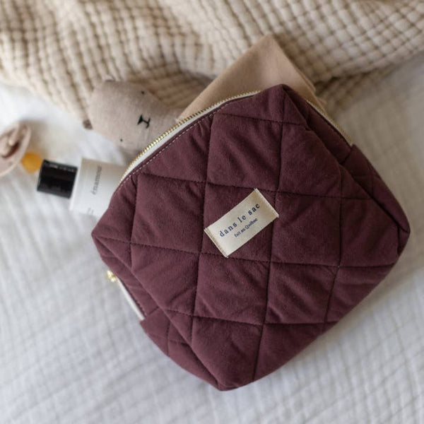 Maroon Quilted Toiletries Kit