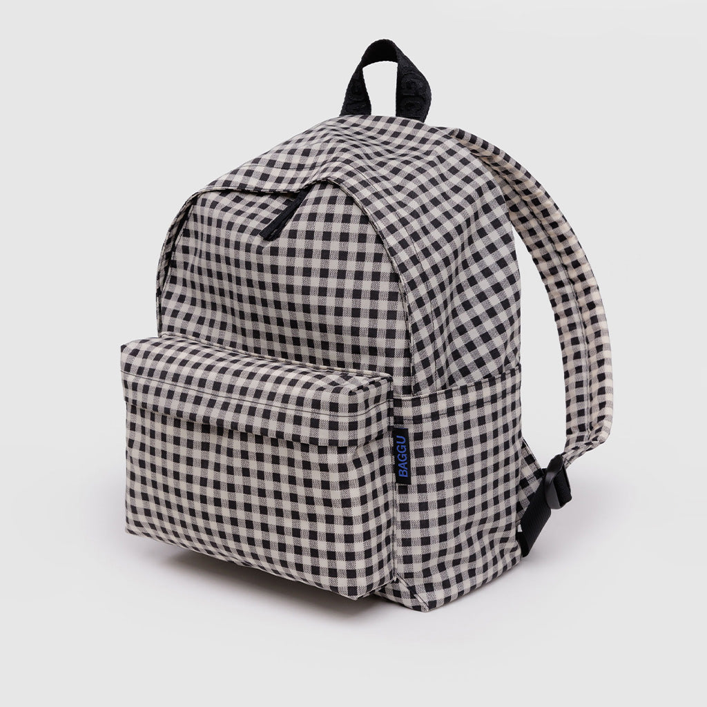 Medium Baggu Backpack in Black Gingham at Golden Rule Gallery in Minnesota