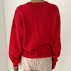 Red 100% Cotton Crewneck Sweater