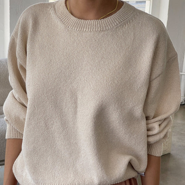 Milo Cotton Sweater in Naturel