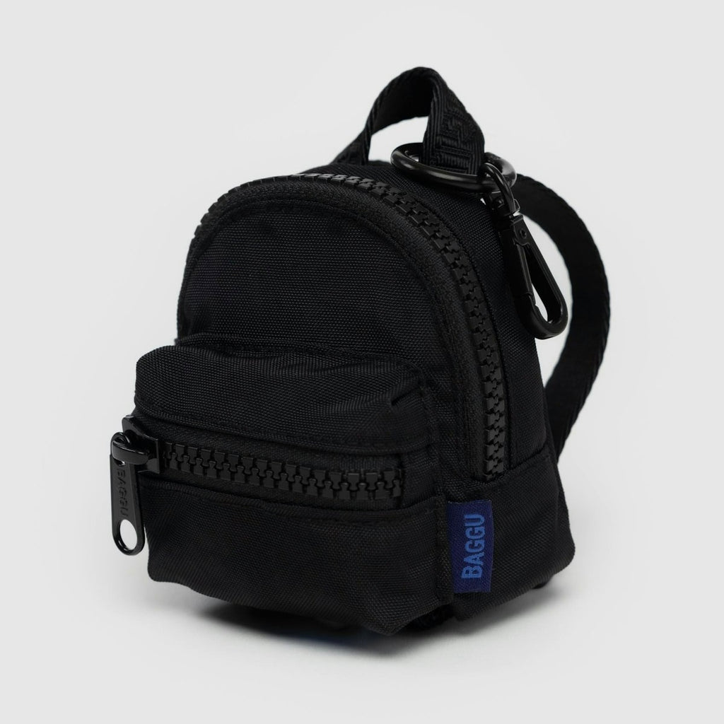 Mini Baggu Backpack Charm in Black at Golden Rule Gallery