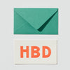 Mini Letterpress Typographical Message Cards HBD Happy BIrthday Card at Golden Rule Gallery