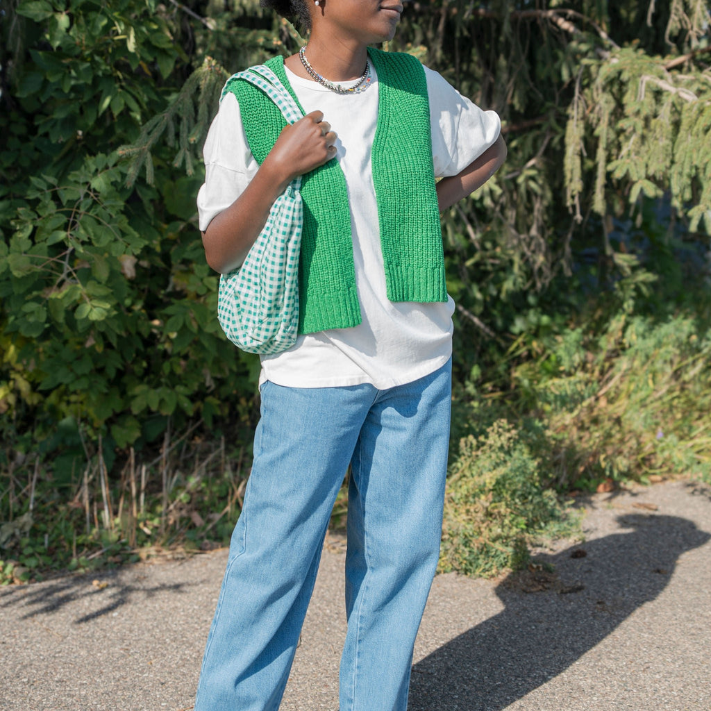 Model Styled in Le Bon Shoppe and Baggu at Golden Rule Gallery