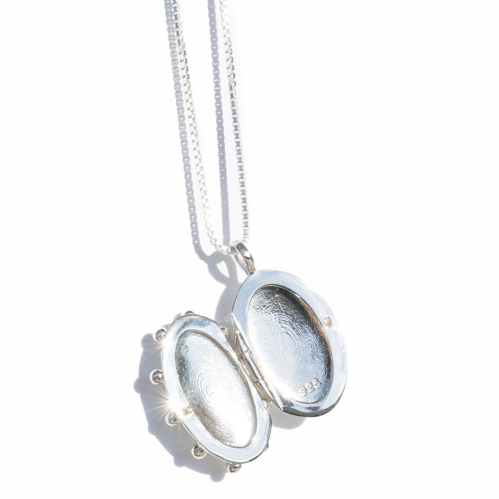 Sterling Silver Sun Locket Necklace by Moneh Brisel