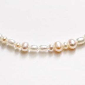 Close Up of Renata Pearl Necklace by Wolf Circus Jewelry
